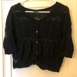 Torrid knit cropped sweater with buttons. Black